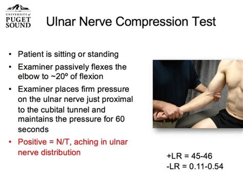 is there a test for ulnar nerve compression|compressed ulnar nerve shoulder.